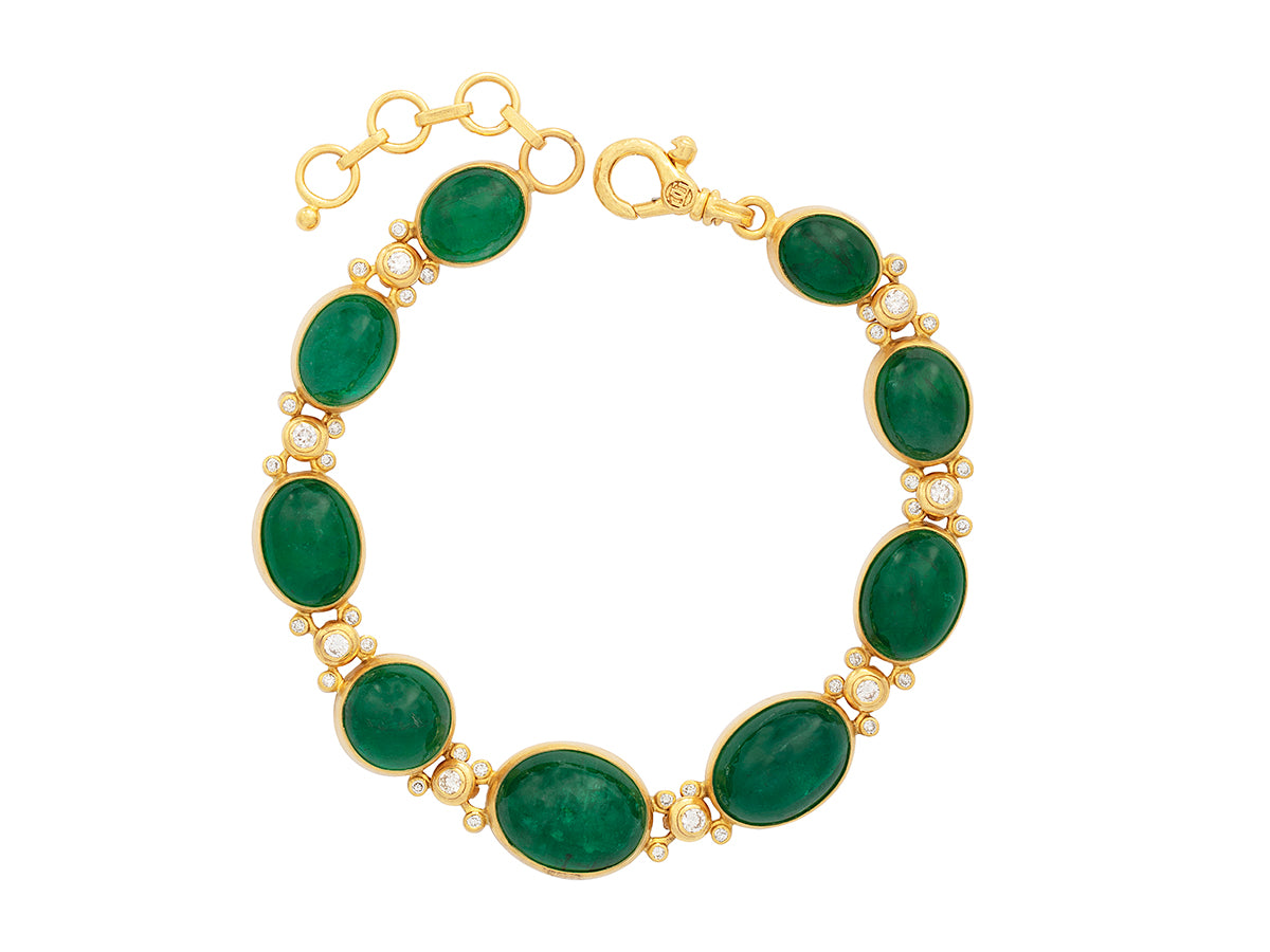 M.GERARD A Magnificent Cabochon Emerald and Diamond Necklace, France, 1978.  - Eloge de l'Art par Alain Truong